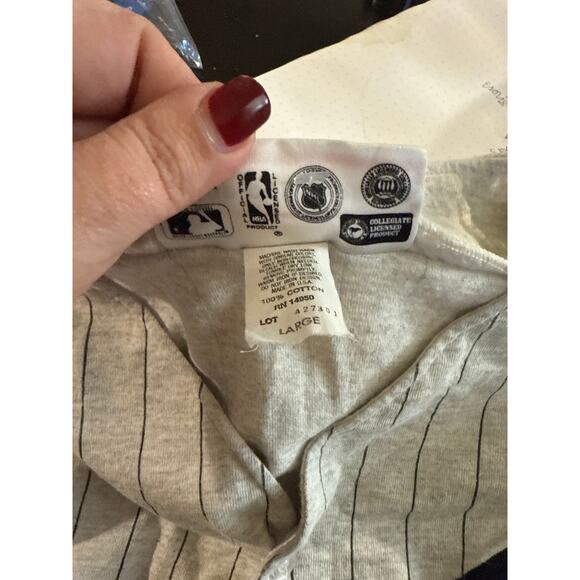 VINTAGE MLB CHICAGO CUBS COLLEGE CONCEPT single stitch pinstripe cotton jersey L - Picture 3 of 6